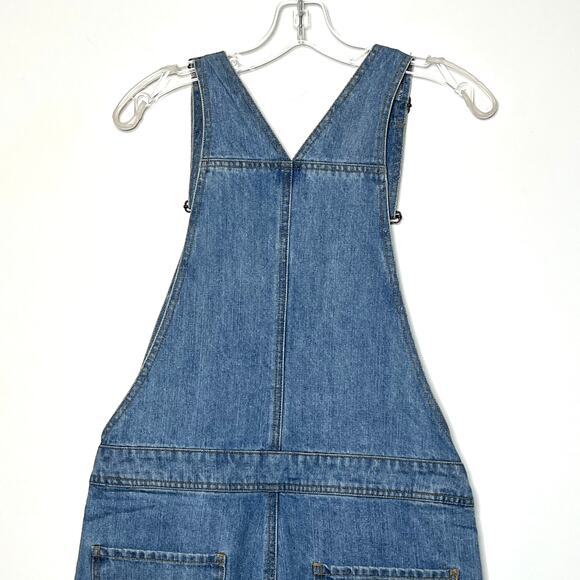 Life In Progress Distressed Ripped Denim Jean Short Overalls Small Shortalls - Picture 5 of 10